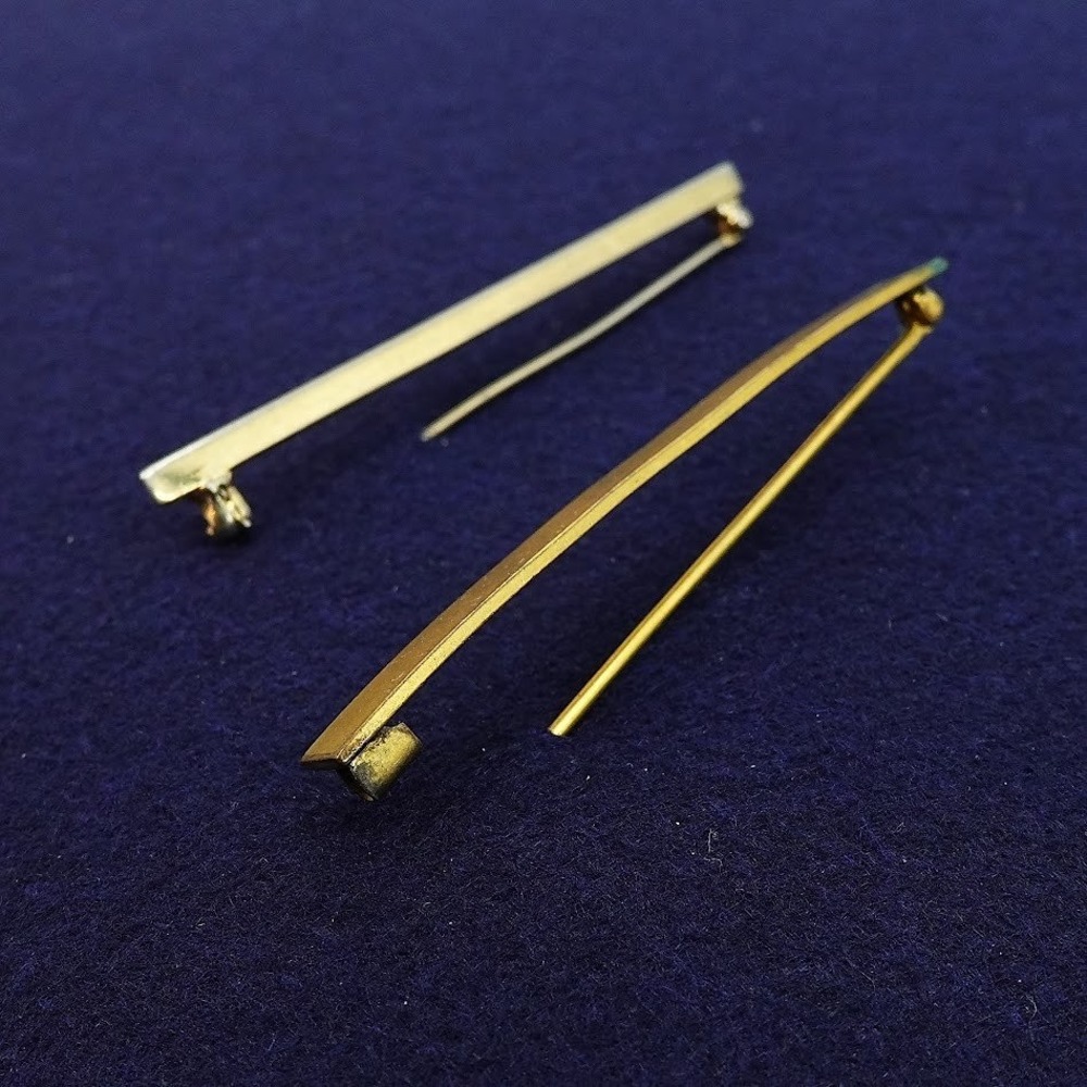 Antique WEHCO and Vintage Unbranded Bar Brooch Pin Gold Tone Lot 2 Victorian